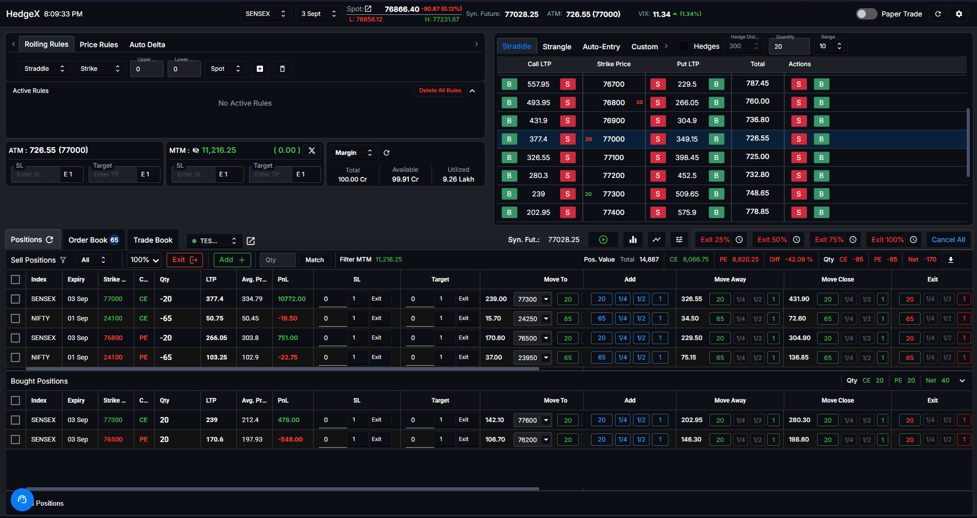 HedgeX Dashboard